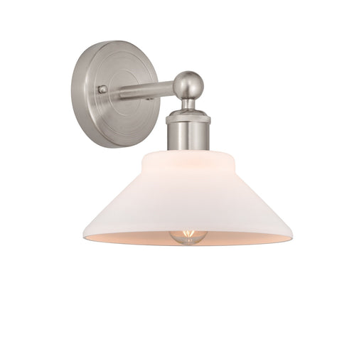 Innovations Orwell 1-Light 8.375in Wall Sconce | Industrial Brushed Satin Nickel and Matte White Glass | Entryway & Hallway Accent | Model 616-1W-SN-G131