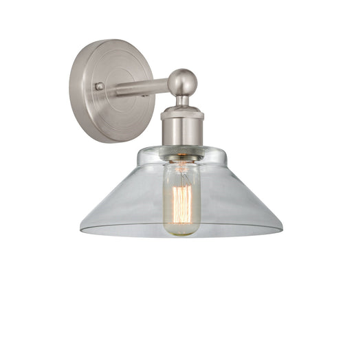 Innovations Orwell 1-Light 8.38in Wall Sconce | Industrial Brushed Satin Nickel Steel and Clear Glass | Hallway & Bedroom Accent | Model 616-1W-SN-G132