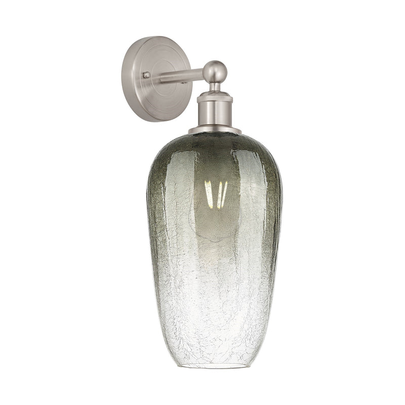 Innovations Brookhaven Flute 7in 1-Light Wall Sconce | Industrial Brushed Satin Nickel and Slate Glass | Bathroom & Hallway | Model 616-1W-SN-G484-7SL