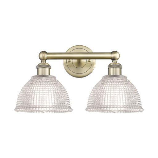 Innovations Arietta 17in 2-Light Bath Vanity Light | Industrial Antique Brass Steel and Clear Glass | Bathroom Vanity & Powder Room | Model 616-2W-AB-G422