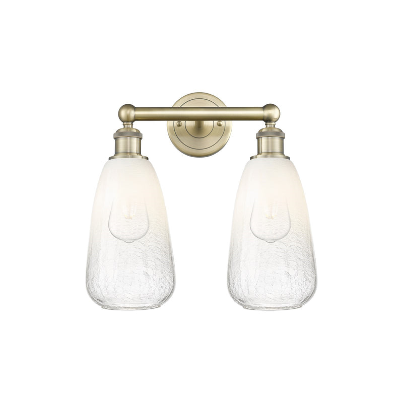 Innovations Brookhaven Almond 15in 2-Light Bath Vanity Light | Industrial Antique Brass Steel and Opal Glass | Bathroom Vanity | Model 616-2W-AB-G480-6OP