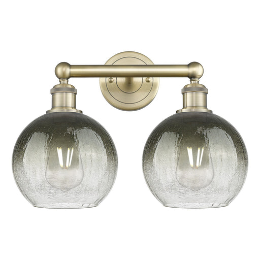 Innovations Brookhaven Globe 17in 2-Light Bath Vanity Light | Industrial Antique Brass Steel and Slate Glass | Bathroom Vanity | Model 616-2W-AB-G483-8SL