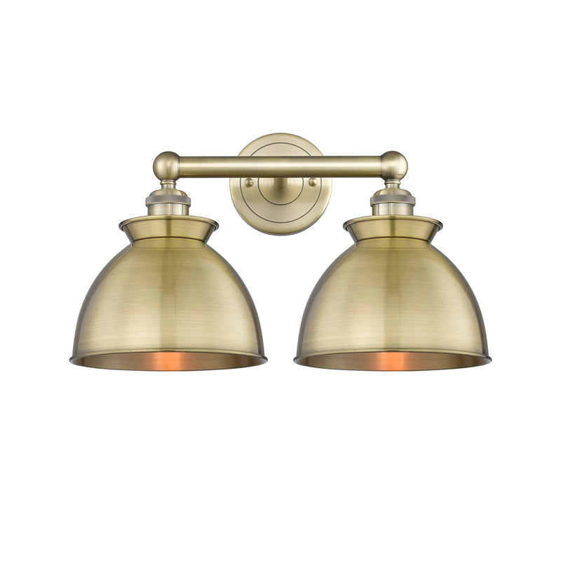 Innovations Adirondack 17in 2-Light Bath Vanity | Industrial Farmhouse Antique Brass Steel and Cast Brass with Antique Brass | Model 616-2W-AB-M14-AB