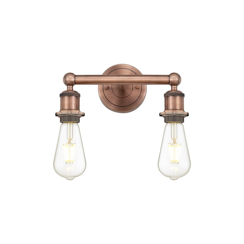 Innovations Edison 12.375in 2-Light Bath Vanity Light | Industrial Antique Copper Steel and Cast Brass | Bathroom Vanity | 12.38 x 6 x | Model 616-2W-AC