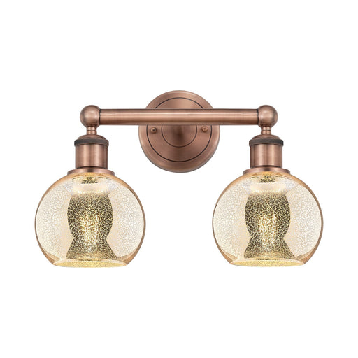 Innovations Athens 15in 2-Light Bath Vanity | Industrial Antique Copper Steel and Mercury Glass | Bathroom & Powder Room | 14.88 | Model 616-2W-AC-G128-6