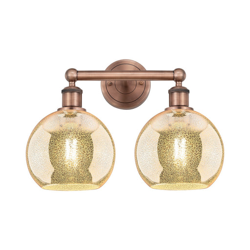 Innovations Athens 17in 2-Light Bath Vanity Light | Industrial Antique Copper Steel and Mercury Glass | Bathroom Vanity | 17 x | Model 616-2W-AC-G128-8