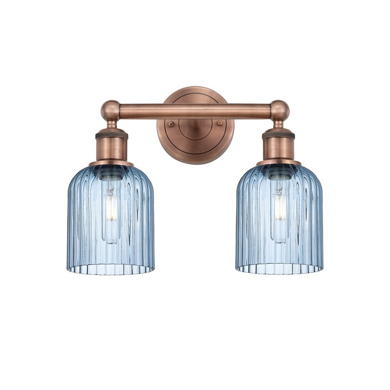 Innovations Edison Bridal Veil 2Lt 14" Bath, Copper/Blue - 616-2W-AC-G559-5BL