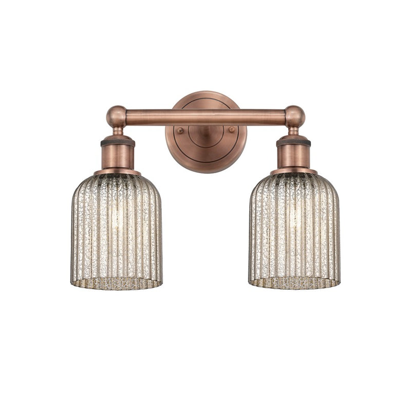 Innovations Edison Bridal Veil 2Lt 14" Bath, Copper/Mercury - 616-2W-AC-G559-5ME