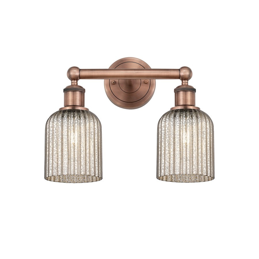 Innovations Edison Bridal Veil 2Lt 14" Bath, Copper/Mercury - 616-2W-AC-G559-5ME