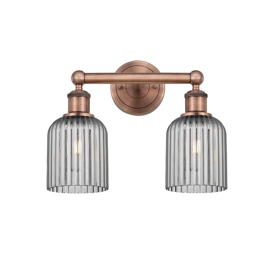 Innovations Edison Bridal Veil 2Lt 14" Bath, Copper/Smoke - 616-2W-AC-G559-5SM