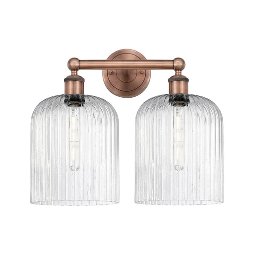 Innovations Bridal Veil 14in 2-Light Bath Vanity Light | Art Nouveau Antique Copper and Seedy Glass | Bathroom Vanity | 14 x | Model 616-2W-AC-G559-8SDY