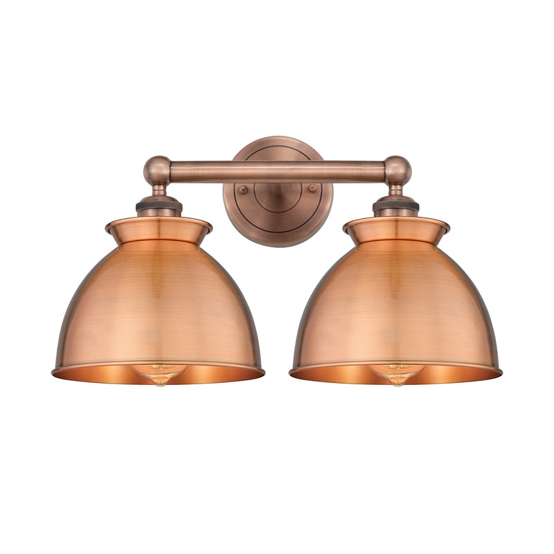 Innovations Adirondack 17in 2-Light Bath Vanity | Industrial Farmhouse Antique Copper Steel and Cast Brass with Antique Copper | Model 616-2W-AC-M14-AC