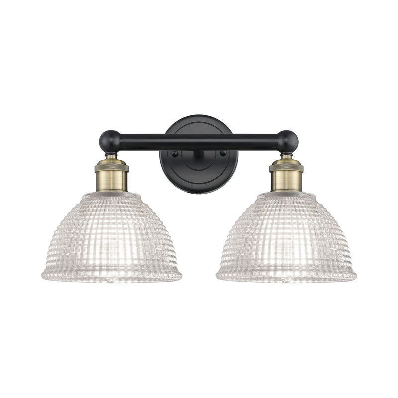Innovations Arietta 17in 2-Light Bath Vanity Light | Industrial Black Antique Brass Steel and Clear Glass | Bathroom Vanity | 17 x | Model 616-2W-BAB-G422