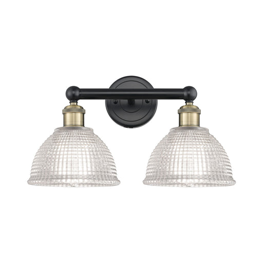 Innovations Arietta 17in 2-Light Bath Vanity Light | Industrial Black Antique Brass Steel and Clear Glass | Bathroom Vanity | 17 x | Model 616-2W-BAB-G422