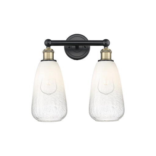 Innovations Brookhaven Almond 15in 2-Light Bath Vanity Light | Industrial Black Antique Brass and Opal Glass | Bathroom Vanity | Model 616-2W-BAB-G480-6OP