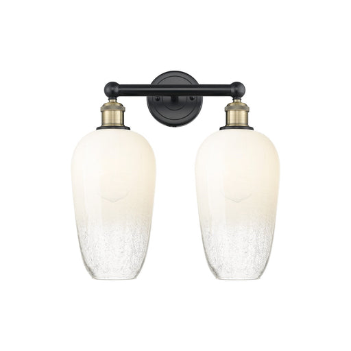 Innovations Brookhaven Flute 16in 2-Light Bath Vanity Light | Industrial Black Antique Brass and Opal Glass | Bathroom Vanity | Model 616-2W-BAB-G484-7OP