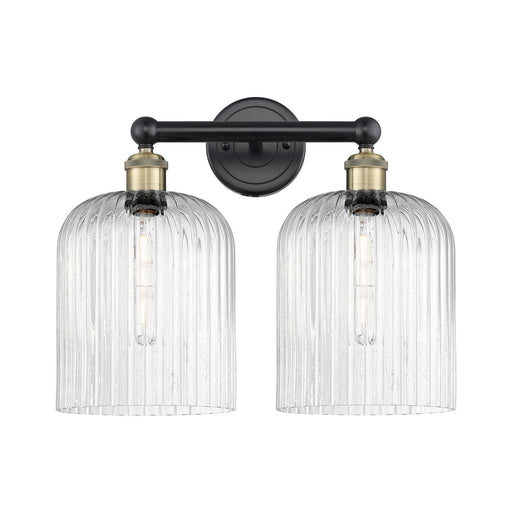 Innovations Bridal Veil 14in 2-Light Bath Vanity Light | Art Nouveau Black Antique Brass and Seedy Glass | Damp Rated | Model 616-2W-BAB-G559-8SDY
