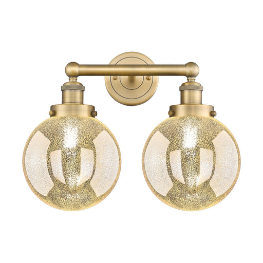 Innovations Beacon 17in 2-Light Bath Vanity Light | Art Nouveau Brushed Brass Steel and Mercury Glass | Bathroom Vanity | 17 x | Model 616-2W-BB-G208-8