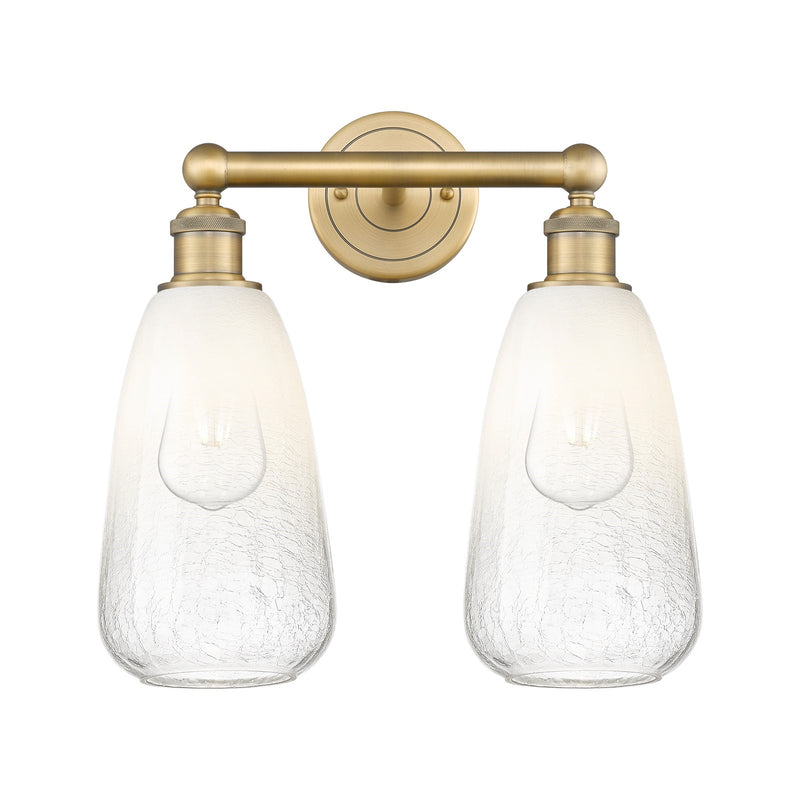 Innovations Brookhaven Almond 15in 2-Light Bath Vanity | Industrial Brushed Brass and Opal Glass | Bathroom Vanity | 15 x 15.25 | Model 616-2W-BB-G480-6OP