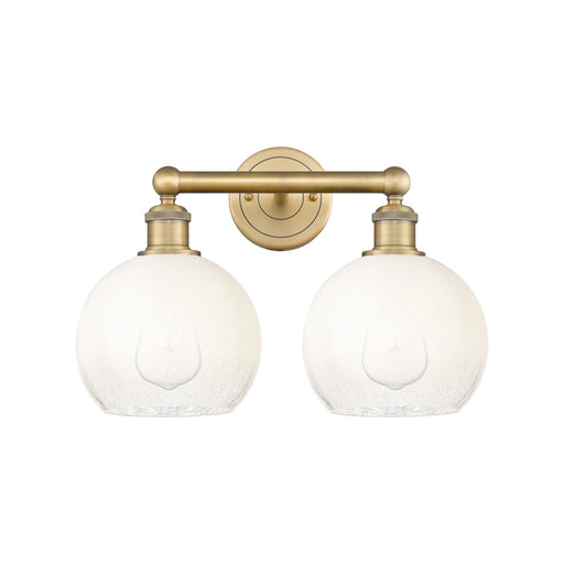Innovations Brookhaven Globe 17in 2-Light Bath Vanity Light | Industrial Brushed Brass and Opal Glass | Bathroom Vanity | 16.88 | Model 616-2W-BB-G483-8OP