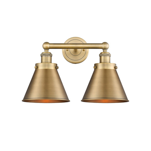 Innovations Appalachian 17in 2-Light Bath Vanity | Traditional Industrial Brushed Brass Steel and Cast Brass Metal Shade | Model 616-2W-BB-M13-BB