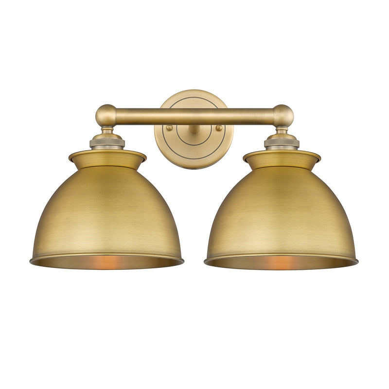Innovations Adirondack 17in 2-Light Bath Vanity | Industrial Farmhouse Brushed Brass Steel and Metal Shade | Bathroom Vanity & | Model 616-2W-BB-M14-BB