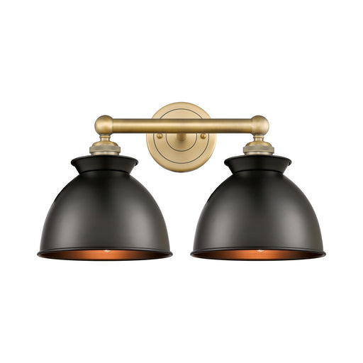 Innovations Adirondack 17in 2-Light Bath Vanity | Industrial Farmhouse Brushed Brass and Matte Black Metal | Bathroom Vanity | Model 616-2W-BB-M14-BK