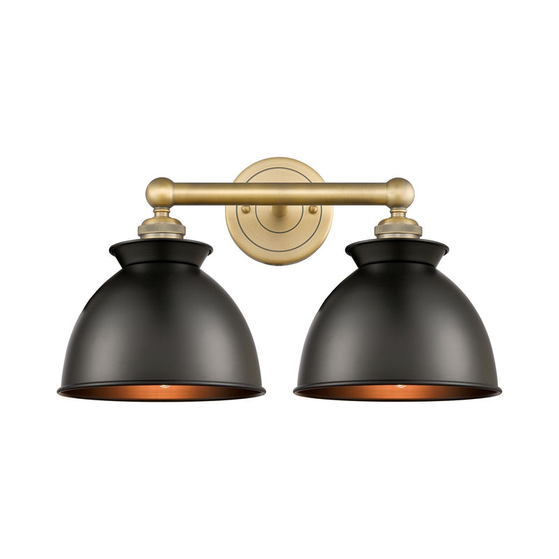 Innovations Adirondack 17in 2-Light Bath Vanity | Industrial Farmhouse Brushed Brass and Matte Black Metal | Bathroom Vanity | Model 616-2W-BB-M14-BK