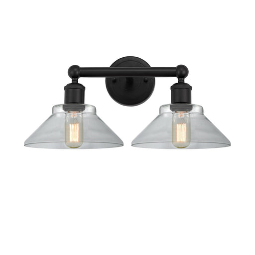 Innovations Orwell 17in 2-Light Bath Vanity Light | Industrial Matte Black Steel and Clear Glass | Bathroom Vanity | 17.38 x 9.25 x | Model 616-2W-BK-G132