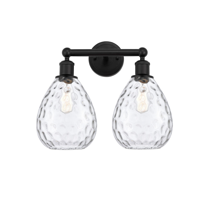 Innovations Waverly 17in 2-Light Bath Vanity Light | Industrial Matte Black Steel and Clear Glass | Bathroom Vanity | 17 x 14.25 x | Model 616-2W-BK-G372