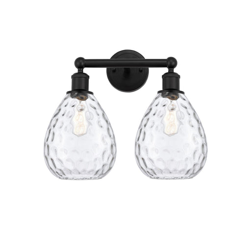 Innovations Waverly 17in 2-Light Bath Vanity Light | Industrial Matte Black Steel and Clear Glass | Bathroom Vanity | 17 x 14.25 x | Model 616-2W-BK-G372