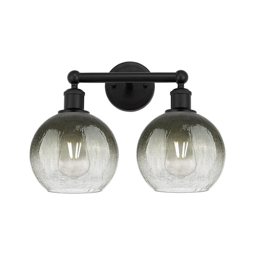 Innovations Brookhaven Globe 17in 2-Light Bath Vanity | Industrial Matte Black Steel and Slate Glass | Bathroom & Powder Room | Model 616-2W-BK-G483-8SL