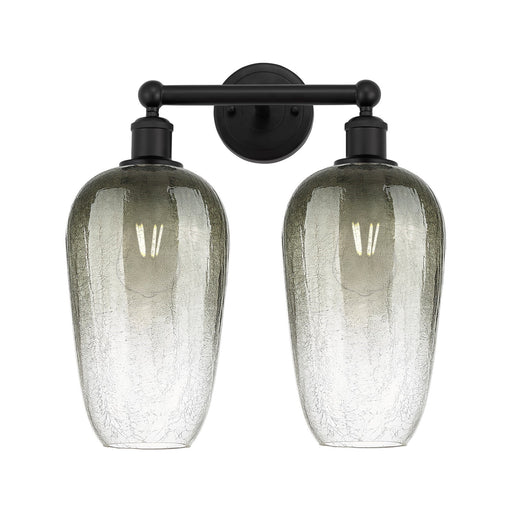 Innovations Brookhaven Flute 16in 2-Light Bath Vanity | Industrial Matte Black Steel and Slate Glass | Bathroom & Powder Room | Model 616-2W-BK-G484-7SL