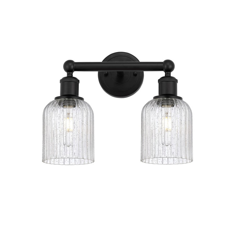 Innovations Edison Bridal Veil 2Lt 14" Bath, Black/Seedy - 616-2W-BK-G559-5SDY