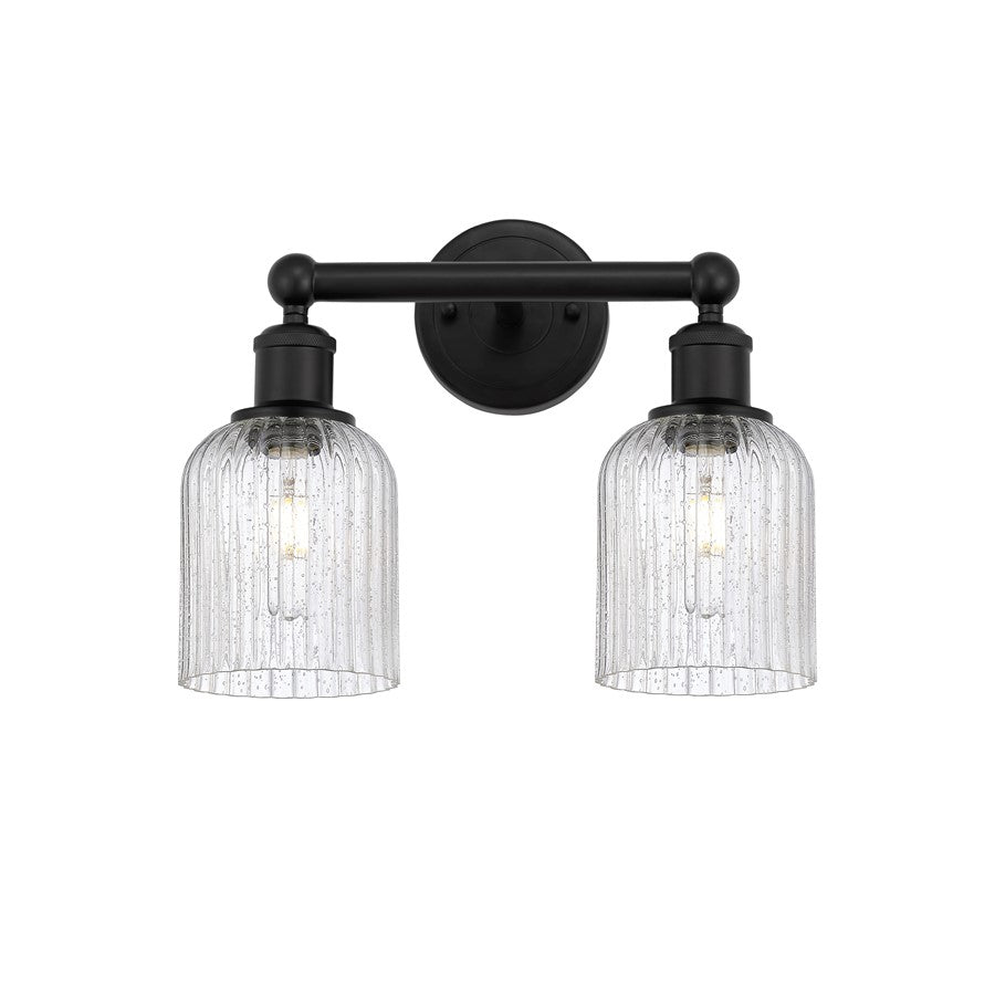 Innovations Edison Bridal Veil 2Lt 14" Bath, Black/Seedy - 616-2W-BK-G559-5SDY