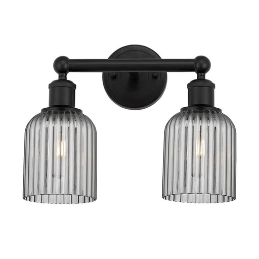 Innovations Edison Bridal Veil 2Lt 14" Bath, Black/Smoke - 616-2W-BK-G559-5SM