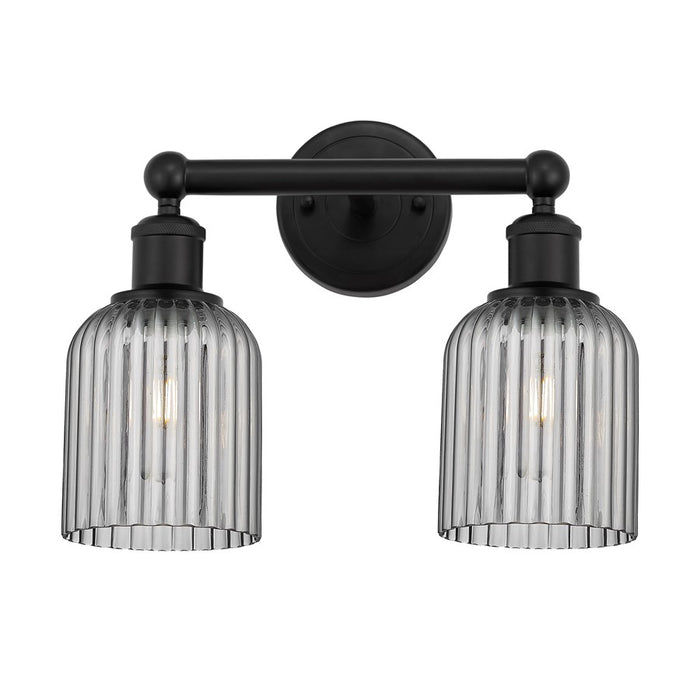 Innovations Edison Bridal Veil 2Lt 14" Bath, Black/Smoke - 616-2W-BK-G559-5SM