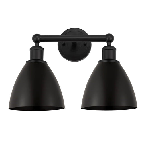 Innovations Bristol 17in 2-Light Bath Vanity Light | Industrial Matte Black Metal | Kitchen & Bathroom | 16.5 x 11.75 x 8.25 in | Model 616-2W-BK-MBD-75-BK