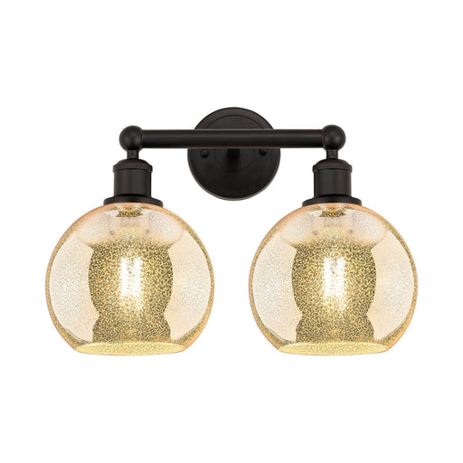 Innovations Athens 17in 2-Light Bath Vanity Light | Industrial Oil Rubbed Bronze Steel and Mercury Glass | Bathroom Vanity & | Model 616-2W-OB-G128-8
