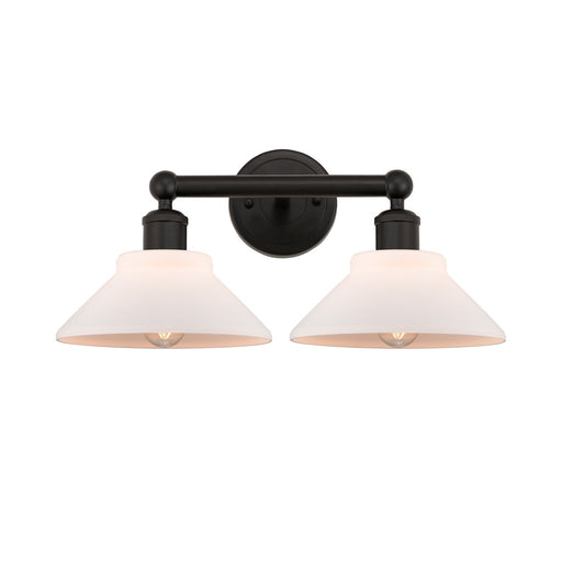 Innovations Orwell 17in 2-Light Bath Vanity Light | Industrial Oil Rubbed Bronze Steel and Matte White Glass | Bathroom Vanity | Model 616-2W-OB-G131