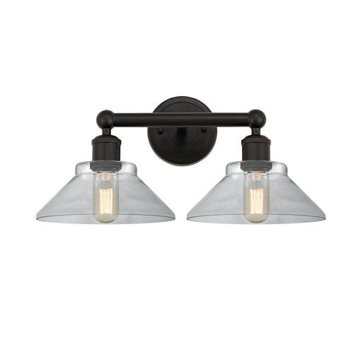 Innovations Orwell 17in 2-Light Bath Vanity Light | Industrial Oil Rubbed Bronze Steel and Clear Cone Glass | Bathroom Vanity | Model 616-2W-OB-G132