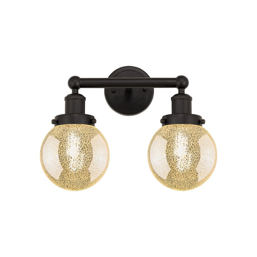 Innovations Beacon 15in 2-Light Bath Vanity Light | Industrial Oil Rubbed Bronze Steel and Mercury Glass | Bathroom Vanity | 15 x | Model 616-2W-OB-G208-6