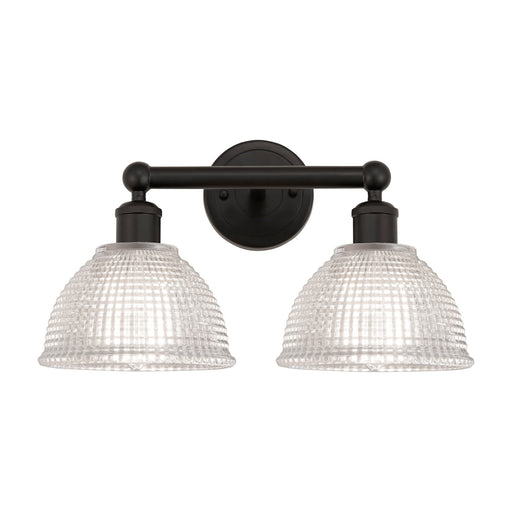 Innovations Arietta 17in 2-Light Bath Vanity Light | Industrial Oil Rubbed Bronze Steel and Clear Glass | Bathroom Vanity | 17 x | Model 616-2W-OB-G422