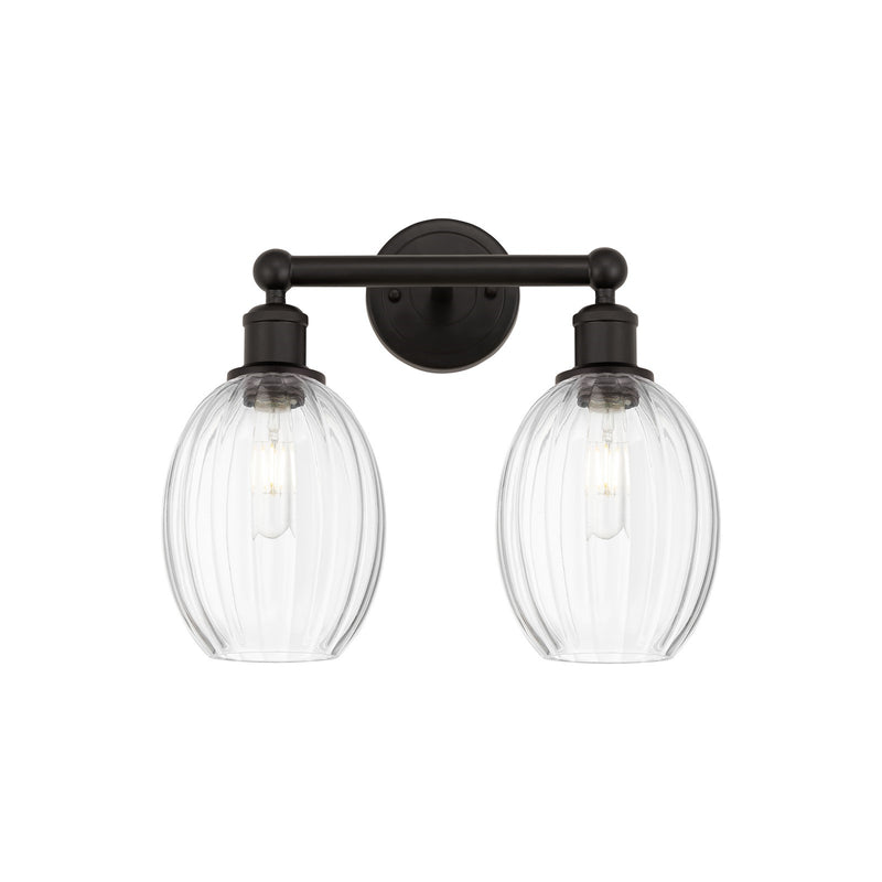 Innovations Preston Bulb 15in 2-Light Bath Vanity | Industrial Oil Rubbed Bronze Steel and Clear Glass | Bathroom & Powder Room | Model 616-2W-OB-G459-6CL