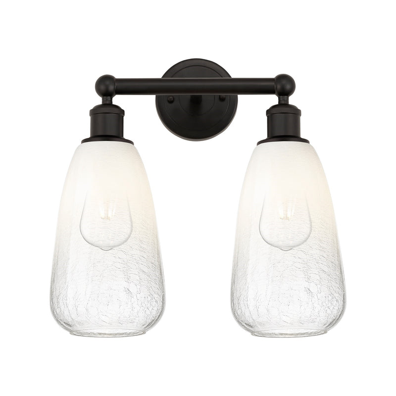 Innovations Brookhaven Almond 15in 2-Light Bath Vanity | Industrial Oil Rubbed Bronze Steel and Opal Glass | Bathroom Vanity | Model 616-2W-OB-G480-6OP