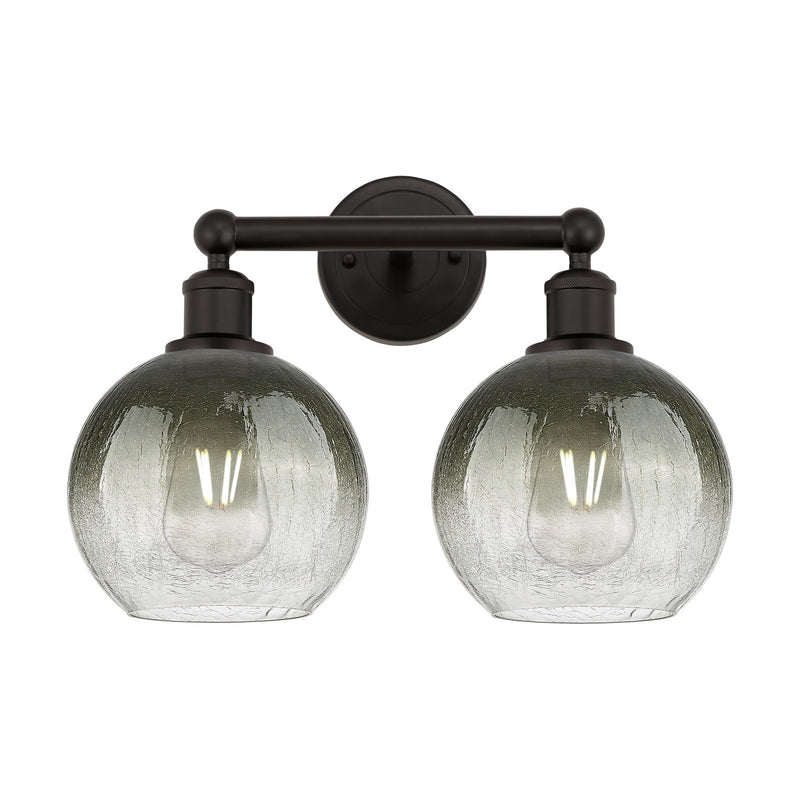 Innovations Brookhaven Globe 17in 2-Light Bath Vanity | Industrial Oil Rubbed Bronze and Slate Glass | Bathroom Vanity Light | Model 616-2W-OB-G483-8SL