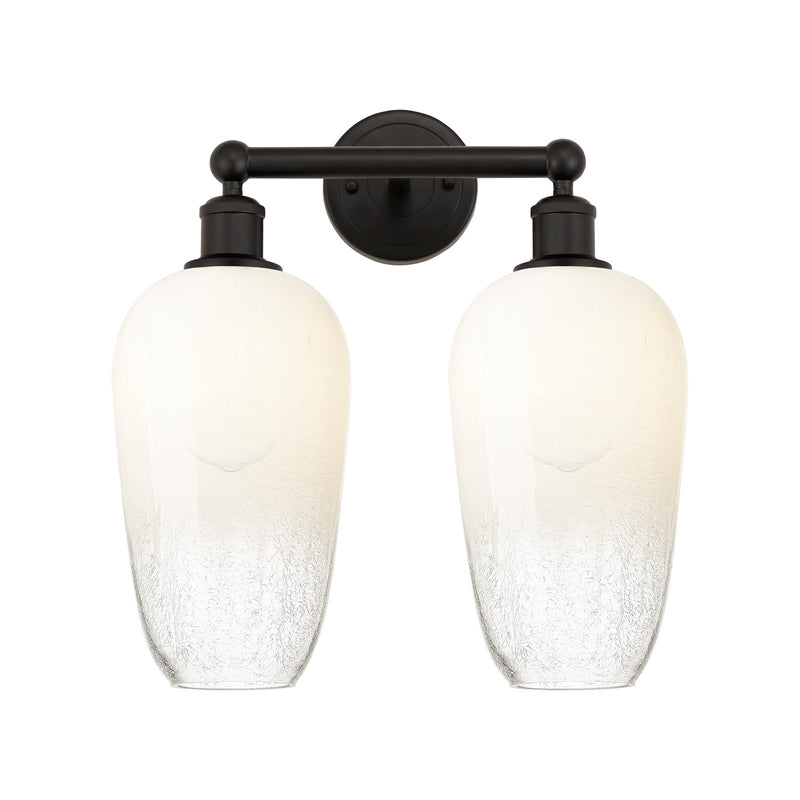 Innovations Brookhaven Flute 16in 2-Light Bath Vanity Light | Industrial Oil Rubbed Bronze Steel and Opal Glass | Bathroom | Model 616-2W-OB-G484-7OP