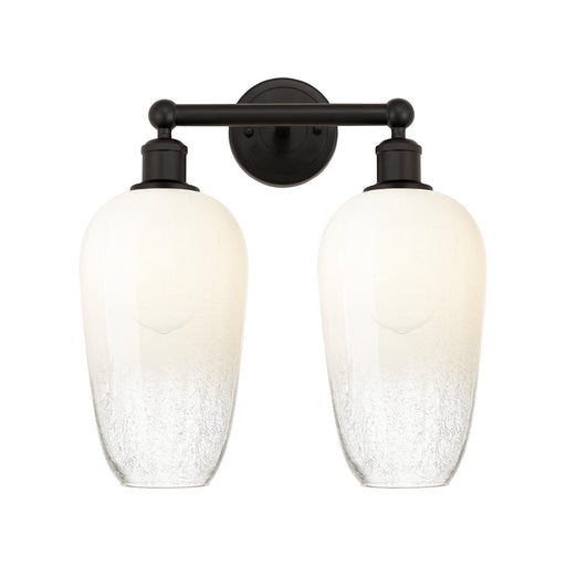 Innovations Brookhaven Flute 16in 2-Light Bath Vanity Light | Industrial Oil Rubbed Bronze Steel and Opal Glass | Bathroom | Model 616-2W-OB-G484-7OP