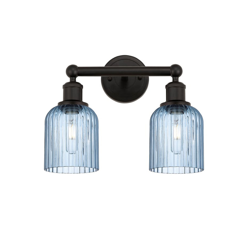 Innovations Edison Bridal Veil 2Lt 14" Bath, Bronze/Blue - 616-2W-OB-G559-5BL