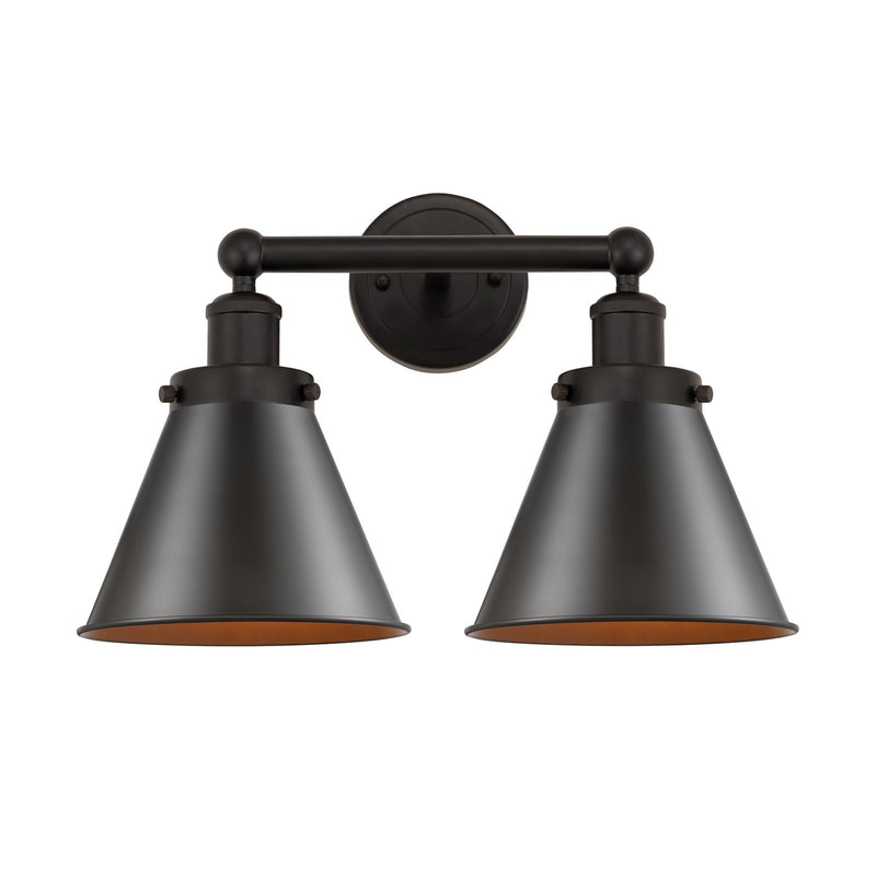 Innovations Appalachian 17in 2-Light Bath Vanity | Traditional Industrial Oil Rubbed Bronze Steel and Cast Brass with Cone Metal | Model 616-2W-OB-M13-OB